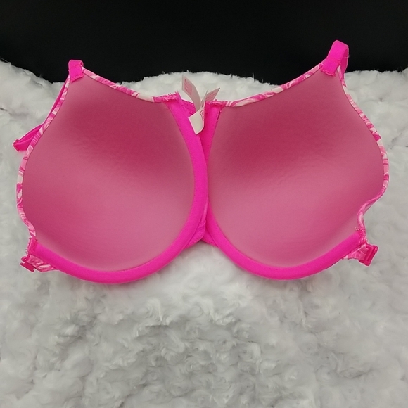PINK Victoria's Secret 36D Pink and White Marble Swirl T-shirt Lightly Lined Bra - Picture 7 of 7